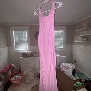 LITA- CLUB L London dress 
PINK TWISTED ASYMMETRIC MATERNITY MAXI DRESS